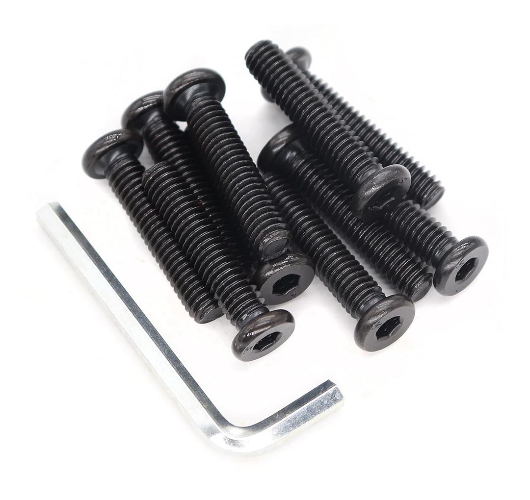 binifiMux 6-Pack Black 5/16-18 x 1 Inch Black Hex Socket Cap Screws Bolts for Furniture Chair Table Desk Crib Bed, Full Thread