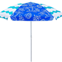 AMMSUN 5ft Seaside Umbrella for Sand and Water Table - Kids Durable Umbrellas for children Beach Camping Garden Outdoor Play Shade Blue Coconut Tree