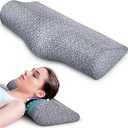 Cervical Neck Pillows for Pain Relief Sleeping, High-Density Memory Foam Pillow Neck for Bolster Support and Shoulder Relaxer, Decompression Devices Orthopedic Roll Pillow for Bed Office (Grey)