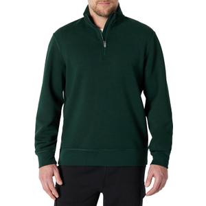 Amazon Essentials Men's Active Sweat Relaxed-Fit Quarter Zip Pullover Sweatshirt, Dark Green, Medium