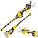 2-IN-1 Electric Pole Pruning Shears Cordless Compatibility with Dewalt 20V MAX Battery, 1.6" Cutting Diameter Pruner, 14.8 FT MAX Extension Pole Saws for Tree Trimming(NO Battery) (Pruning Shears-1)