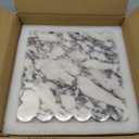 Natural Marble Vanity Tray - Luxury Scalloped Marble Storage Tray for Home Decor - Square (9.8 * 9.8) - Calacatta Viola