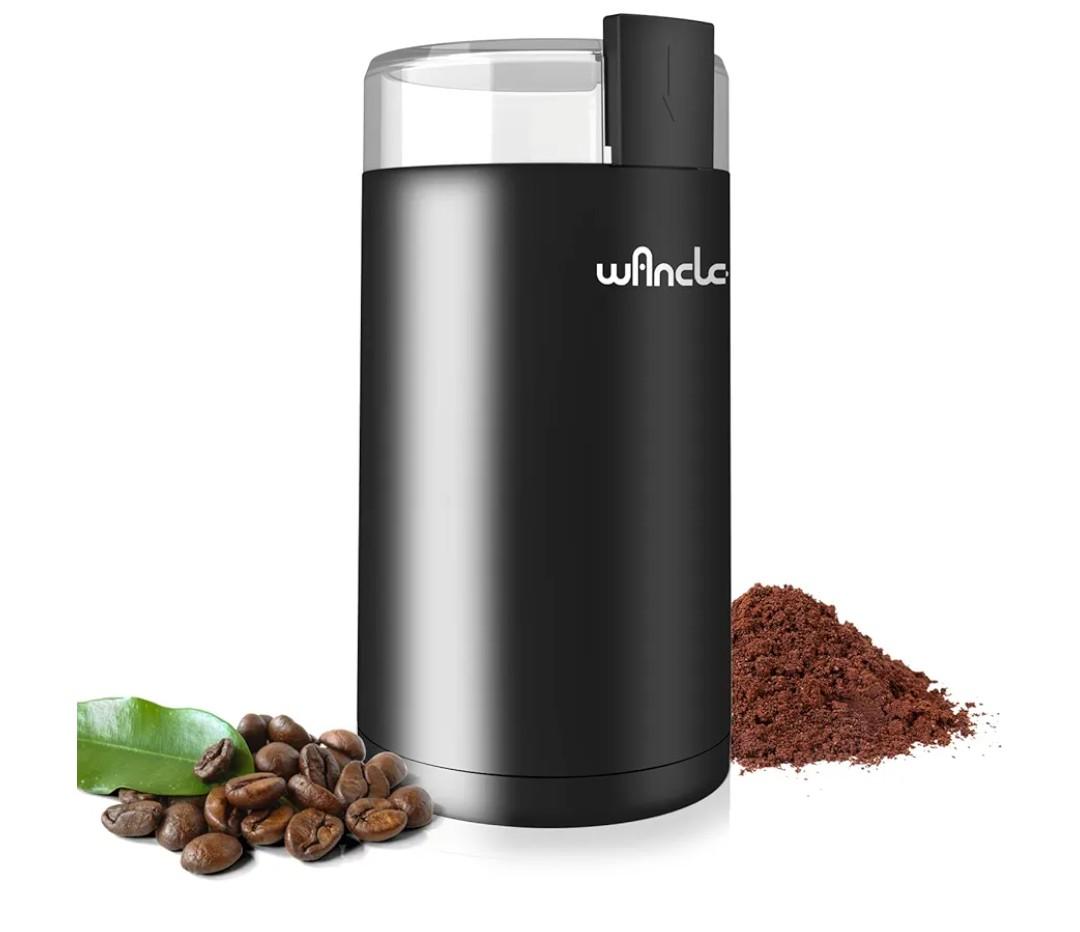 Wancle Electric Coffee Grinder, Spice Grinder, One Touch Coffee Mill for Beans, Spices and More, with Clean Brush Black