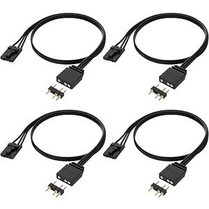 4Pack 4 Pin to 3 Pin RGB Adapter for Corsair RGB HUB, Lighting Node CORE, Commander CORE and iCUE Commander CORE XT, Converter to Standard 5V 3 Pin ARGB Fan Device