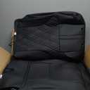 Prestige Faux Leather Seat Covers - Semi-Custom Fit Car Seat Covers Full Set - Seat Covers for Trucks & SUV PU Leather Car Seat Covers - 2 Front Seat Interior Covers & 1 Back Bench Seat Cover (Black)