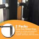 2 Pack Steel J-Bolt Hinge with Plate,Heavy-Duty Welded Hingefor Doors Gates,Heavy-Duty Driveway Gates for Welding on Larger Iron or Steel Gates(Black,B-3/4)