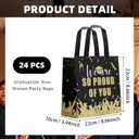 Infankey 24 PCS Graduation Gift Bags 2026 Congrats Party Favors Congrats Grad Non Woven with Handles Goodie Bags for Graduation Theme Party Supplies