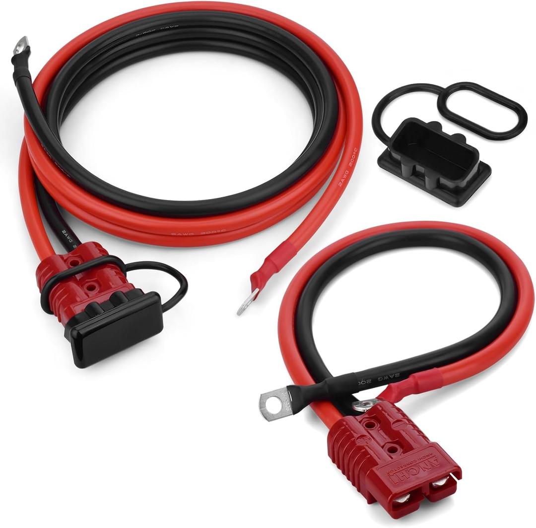 7 FT Quick Disconnect Winch Power Cable, 175A Connector Plug with 2AWG Copper Wiring, Forklift Plug Wire Trailer Power Storage Power Harness