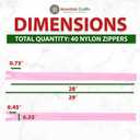 Mandala Crafts #3 Pink Hidden Invisible Zippers for Sewing and Crafts, 40 PCs 28 Inch Coil Zippers Supplies for DIY Tailoring Projects