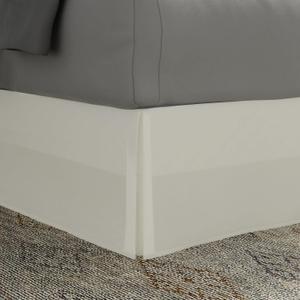 Todays Home Classic Tailored Bed Skirt Dust Ruffle, Microfiber, 14" Drop Length, Full, Ivory