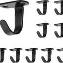 NearMoon Stainless Steel Screw Mounted Ceiling Hooks, Under-Shelf Towel/Robe Clothes Hook Heavy Duty Coat Hanger for Bathroom Kitchen Cabinet Garage, 10 Pack (Matte Black)