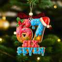 4 x 67 Christmas Ornament - 67 Ornaments for Christmas Tree 2025 - Funny 6 7 for Teens, Kids - Viral Xmas Acrylic Decoration, Teen Girls Trendy Stuff - Meme Funny White Elephant Gifts (Six Seven Ornament Text)