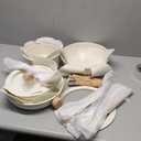 CAROTE 19pcs Pots and Pans Non Stick, Cookware Sets Detachable Handle, Induction Kitchen Pots and Pans,NonStick Cooking Set, Oven/Dishwasher/Fridge Safe, Space Saving (Cream White)