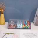 Yesesion Clear Office Organizer Drawer for Desk, 2 Pack Plastic Pen and Pencil Holder with Adjustable Compartment, Large Desk Accessories Display Caddy for Home, Cabinet, Bathroom (Type B - 2 Pack)