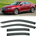 Rain Guards for 2010-2019 Ford Taurus, Out-Channel Window Visor Shields Vent Deflector Shade Wind Dark Smoke 2011 2012 2013 2014 2015 2016 2017 2018 11 12 13 14 15 16 17 18 19, Outside-Mount, 4PCS