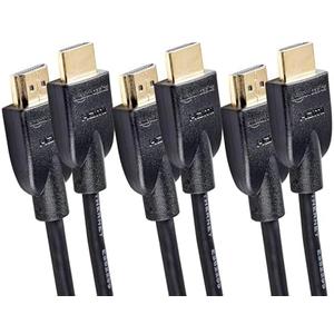Amazon Basics HDMI Cable, 3-Pack, 10ft, 4K@60Hz, High-Speed 4K HDMI 2.0 Cord (18Gbps), 2160p, 48 bit, Compatible with TV/PS5/Xbox/Roku, Black