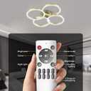 30W Modern LED Ceiling Light, 27 Inch 4 Ring Design, 3500K - 6500K Dimmable, 1500LM - 3000LM, Flush Mount, for Kitchen, Bedroom, Living Room and More, Remote & App Control (Gold)