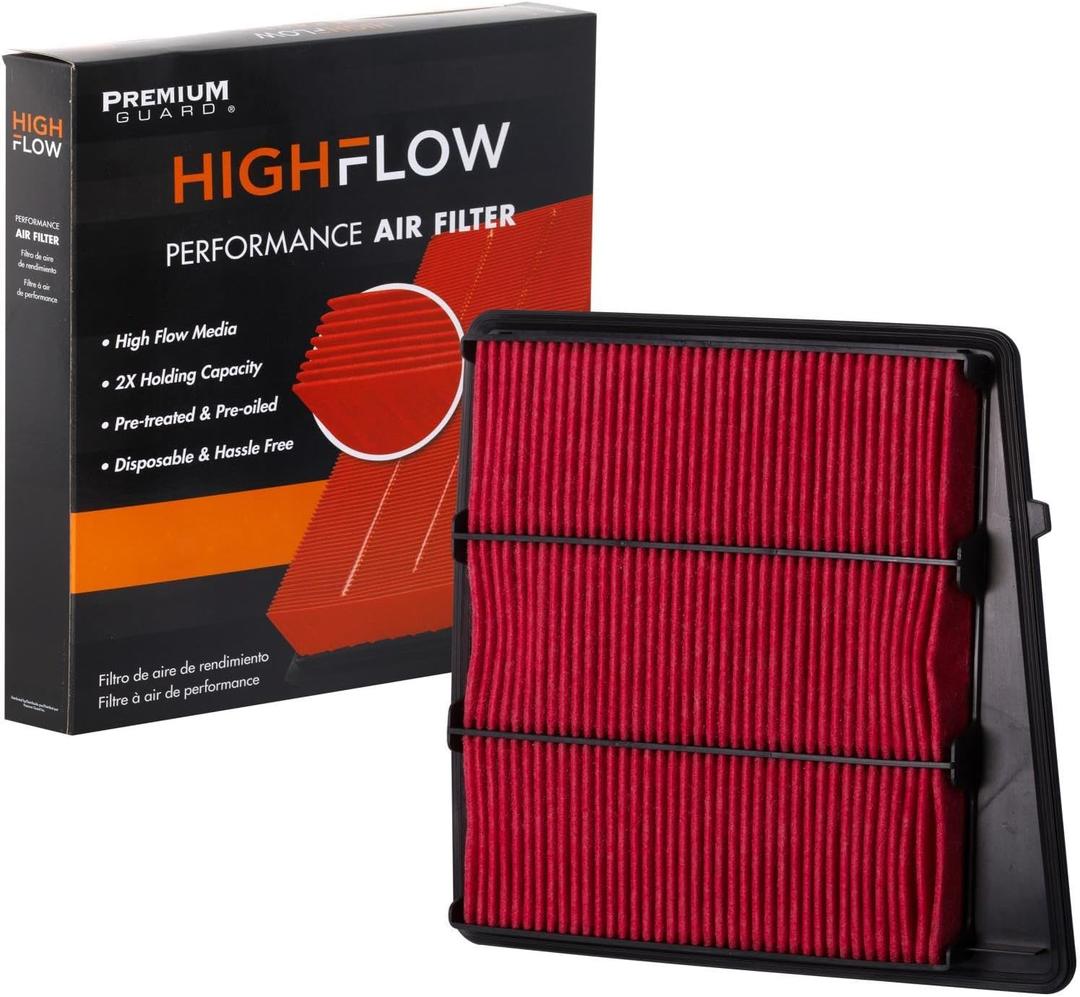HIGHFLOW High Performance, Pre-Oiled Disposable Engine Air Filter PA99211X | Fits 2016-2024 Nissan TITAN XD, 2017-2021 NV3500, NV2500