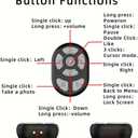 3-in-1 Wireless Mobile Selfie Cell Phone Remote Ring, Video Scroll, Shutter and Holder, with Charging Compartment, 10 Metre Remote Control, Compatible with iPhone, iPad, Android (White)