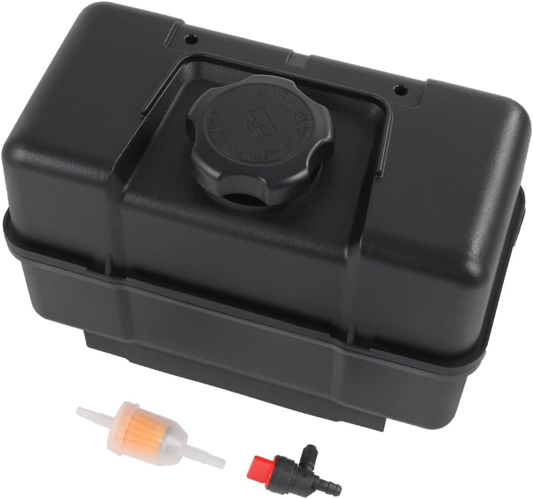 RALBDX 691993 4 Quart Plastic Fuel Tank With Cap & Shut-Off Valve Compatible With Lawn and Garden Equipment Engines,Some Specific Snow Blower,Tiller,Log Splitter Lawnmower Gas Tank For Remote Mounting