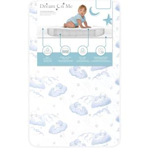 Dream On Me5" Spring Coil Portable Crib Mattress White/Blue