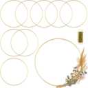 8 Pack Metal Rings for Crafts 18 Inches Macrame Rings Dream Catcher Supplies Floral Hoop Centerpieces Circle Centerpieces for Wedding Table Metal Circle Hoops for Crafts DIY Wreath Candle Rings, Gold