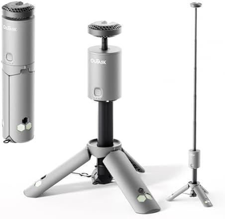 Outask Camping Light Telescopic, Collapsible Magnetic Camping Lantern with 12000mAh Battery, Telescoping IPX6/IPX7 Waterproof Flashlights, Camping Lamp for Emergency, Camping, Hiking (Gray)