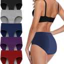 Period Underwear for Women Menstrual Panties Cotton Postpartum Easy Clean Teens Brief (Small, Multicolor-b, 5 Pack)