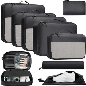 BAGAIL 8 Set/9 Set Packing Cubes Luggage Packing Organizer for Travel, Suitcase Packing Bags for Travel Accessories