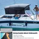 KAKIT Bimini Tops with Mesh Sidewalls (4 Bow 8'L x 54" H x 91"-96" W,Gray)