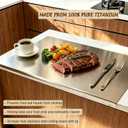 3-Piece New Large Titanium Cutting Board with Lip, 100% Pure Titanium Cutting Boards for Kitchen Dishwasher Safe, Food-Grade Metal Chopping Board Mat for Meat & Stainless Steel (M+L+XL)
