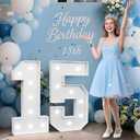 3FT 15 Marquee Numbers, 15 Light up Numbers for Party, Numero 15 Decoracion para Quinceaera, 15th Birthday Decorations, Big 15 Sign with Light for Anniversary, Birthday Backdrop Decor