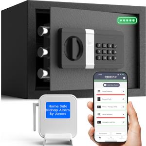 FORFEND Smart Home Safe | WiFi Safe Box App Lock/Alarm | Voice Command, Kidnap Alarm, Tamper Detect, Frozen Mode, Sub Account| Digital Safe Anti Theft (0.8 Cubic Feet)