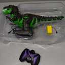 TEMI Remote Control Dinosaur Toys for Boys 3 4 5 6 7 8 Years, Electrical Stunt RC Walking Dinosaur Toy with Light and Sound, Rechargeable Battery, 360 Rotating, Birthday Toys for Kids (Green)