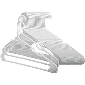 1InTheHome Standard Plastic Hangers, Everyday Tubular Clothes Hangers, Hanger (30 Pack)