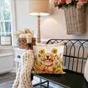 2 x RABUSOFA Fall Dog Pillow Covers 18x18 Inch,Autumn Sunflower Decor Thanksgiving Outdoor Cushion Case Farmhouse Decoration for Home Couch Orange(Orange, 18" x 18") (Yellow)