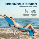 AKSOUL Folding Beach Chair for Adults: Low/High Back Chairs with Carry Bag - Extra Wide Seat Chair with Comfortable Pillow & Storage Pocket (1 Pack & 2 Pack, Blue)