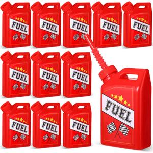 Mifoci 12 Pack Race Car Fuel Can Cups Set 11 oz Fuel Can Drinking Cups with Straw Racing Theme Birthday Party Favor for Kids Racing Car Theme Birthday Party Baby Shower Supplies