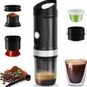 Portable Coffee Maker, Travel Coffee Maker with 3-4 Min Self-Heating, 20 Bar 9600mAh Durability Mini Espresso Maker Compatible with NS Capsule & Ground Coffee for Camping, Travel, RV, Hiking, Office