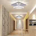 Dimmable Mini LED Chandeliers Modern Crystal Chandelier 7.9 Inches Led Ceiling Light Square Flush Mount Ceiling Light