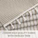 Awellife Boho Shower Curtains for Bathroom,Beige Linen Texture Shower Curtain with Striped Tassels 72x72 Inches Neutral