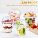 Lamosi 100 Pack 9 oz Clear Plastic Cups with Lids, Disposable Cups with Dome Lids No Hole, Ideal for Ice Cream, Cold Drinks, Fruit, Dessert, Yogurt Parfait
