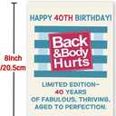 4 x Funny 40th Birthday Card Gifts for Women Men, Happy 40 Year Old Birthday Gifts for Him Her, Unique 40 Birthday Party Decorations for Mom Dad