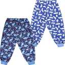 MooMoo Baby Leakproof Diaper Pants for Boys and Girls 2 Packs Reusable and Absorbent Protection for Potty Training (5-7 Year, Blue)