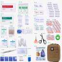Carlebben EMT Pouch MOLLE Ifak Pouch Tactical MOLLE Medical First Aid Kit Utility Pouch (With Medical Supplies Tan)