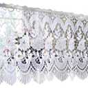 Fine Lady White Victorian Lace Flower Curtain Valance Crochet French Country Window Treatment Decorative Home Goods 52 inch by 11.8 inch (One Panel, 52" W x 11.8" L)