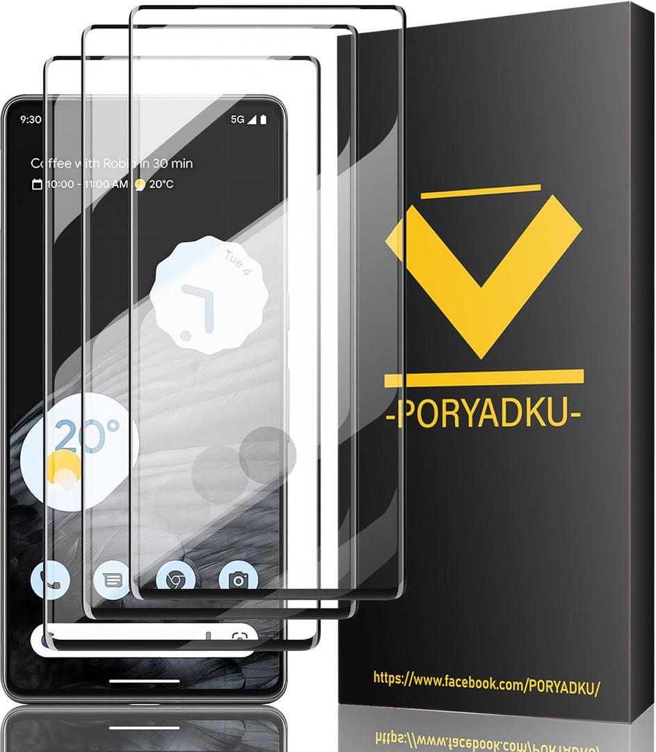 3 Pack Tempered Glass For Google Pixel 7 Pro Screen Protector[3 Pcs], 9H hardness Scratch resistant, Fingerprint Compatible with Pixel 7 Pro 5G Glass Screen Protector