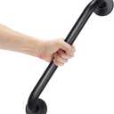 AmazerBath Shower Grab Bars for Seniors Anti Slip, Bath Safety Grab Bar for Needy, Stainless Steel Bathroom Safety Grab Bars, Thickened Bar Bigger Base Holds 500LBS, 16" L x 1" D, Black