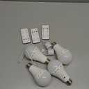 4Packs Magic Rechargeable Light Bulbs with Remote Control, E26 Cordless Battery Operated Light Bulb for Lamps, Wireless No Electricity Smart Battery Powered LED Bulb, 2200mAh/Dimmable/Timer  