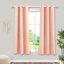 Mrs.Naturall Blush Pink Curtains 42x54 Inch Length for Living Room 2 Panels Blackout Room Darkening Curtain for Bedroom
